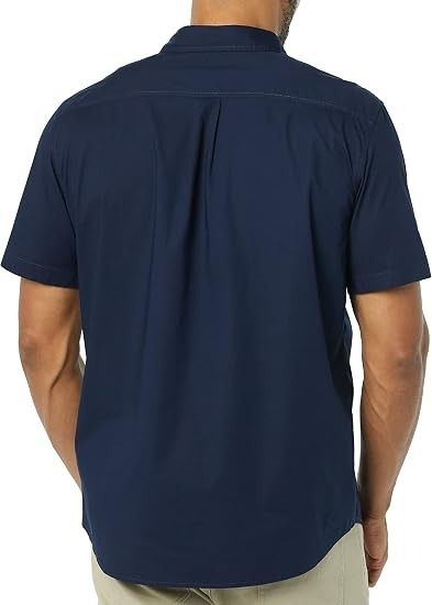 Immagine di Navy Blue Short Sleeve Button-Up Shirt 2